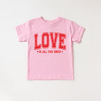 Love is all you need toddler or youth tee shirt, Valentine's Day collection by Benny and Ray Apparel