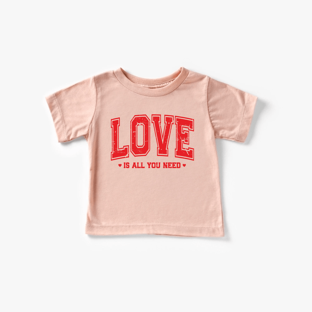 Love is all you need toddler or youth tee shirt, Valentine's Day collection by Benny and Ray Apparel