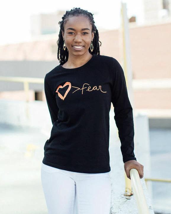 Love is Greater Than Fear Long Sleeve Tee by Fair Anita