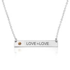 LOVE is LOVE Bar Necklace With Birthstone La Vie Bien LOVE is LOVE Bar Necklace With Birthstone