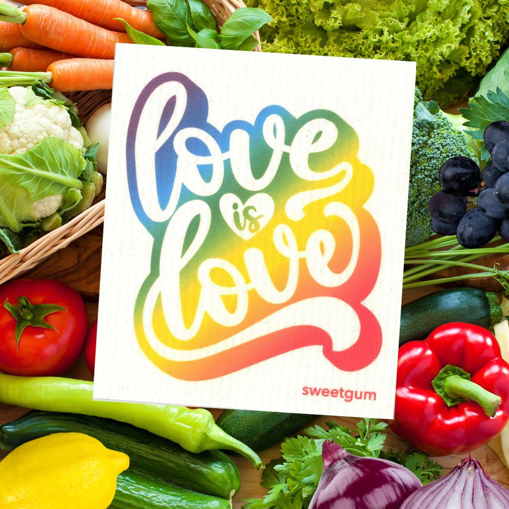 Love is Love | Pride Swedish Dishcloth (rainbow colors) Swedish Dishcloths La Vie Bien Love is Love | Pride Swedish Dishcloth (rainbow colors)
