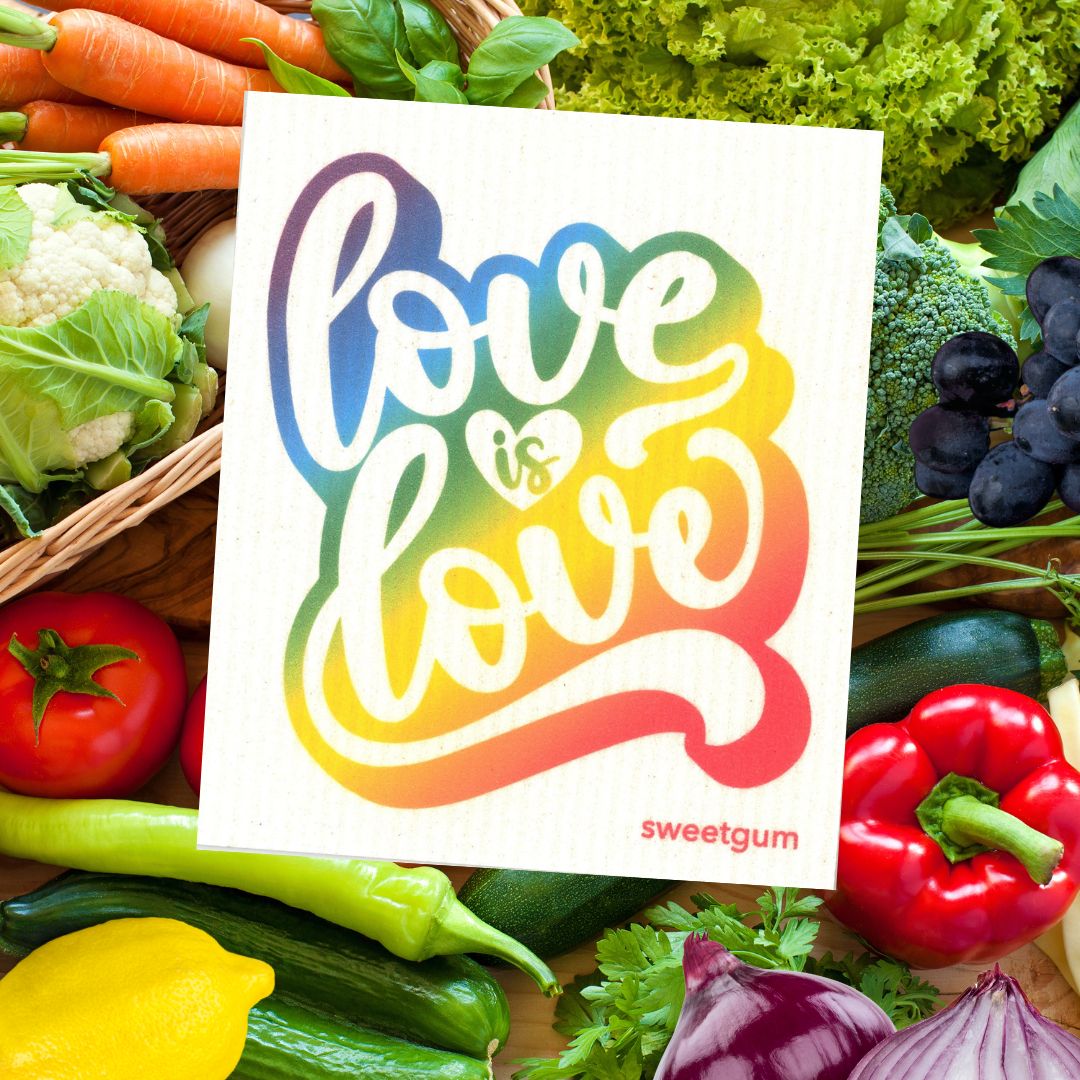 Love is Love | Pride Swedish Dishcloth (rainbow colors) Swedish Dishcloths La Vie Bien Love is Love | Pride Swedish Dishcloth (rainbow colors)