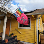 Love is Love Rainbow Heart Flag Flag La Vie Bien Love is Love Rainbow Heart Flag