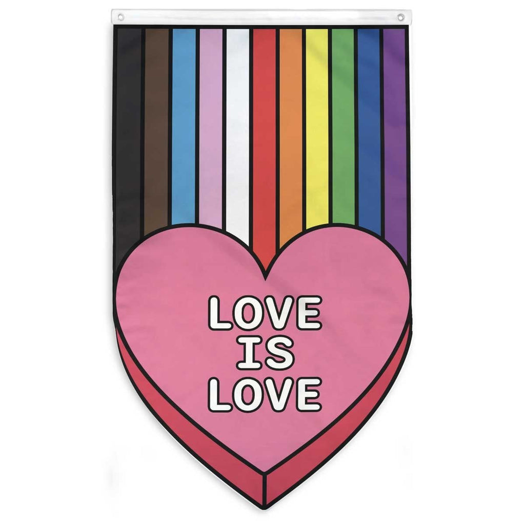 Love is Love Rainbow Heart Flag Flag La Vie Bien Love is Love Rainbow Heart Flag