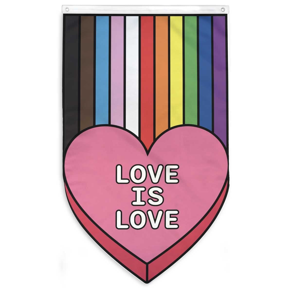 Love is Love Rainbow Heart Flag Flag La Vie Bien Love is Love Rainbow Heart Flag