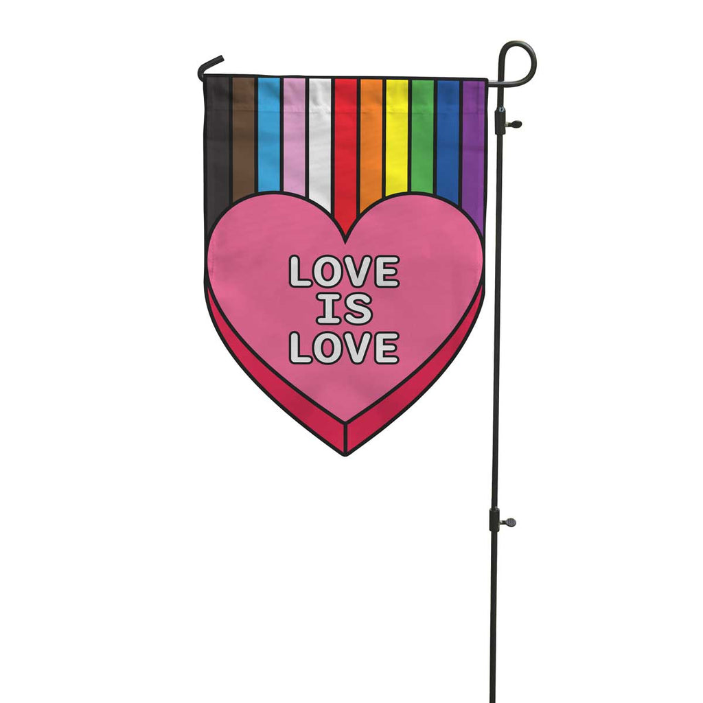 Love is Love Rainbow Heart Garden Flag Garden Flag La Vie Bien Love is Love Rainbow Heart Garden Flag