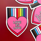 Love is Love Rainbow Heart Sticker Sticker La Vie Bien Love is Love Rainbow Heart Sticker