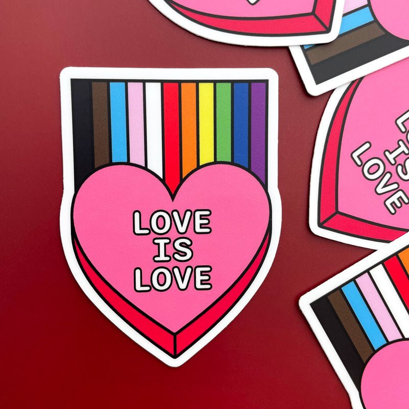 Love is Love Rainbow Heart Sticker Sticker La Vie Bien Love is Love Rainbow Heart Sticker