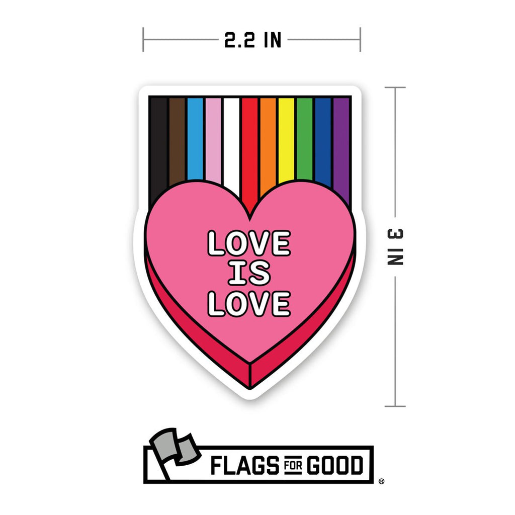 Love is Love Rainbow Heart Sticker Sticker La Vie Bien Love is Love Rainbow Heart Sticker