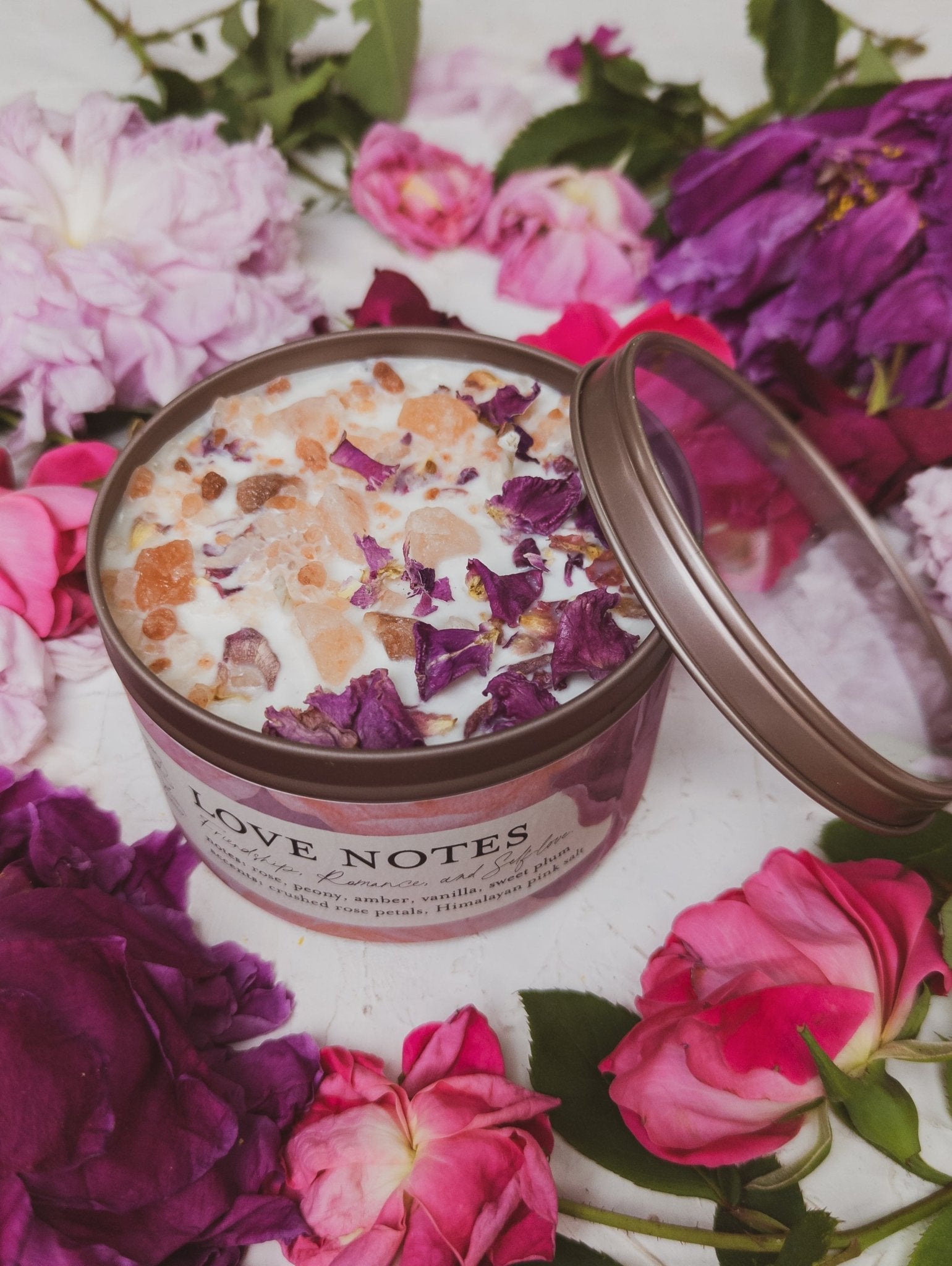 LOVE NOTES Rose + Pink Salt Candle