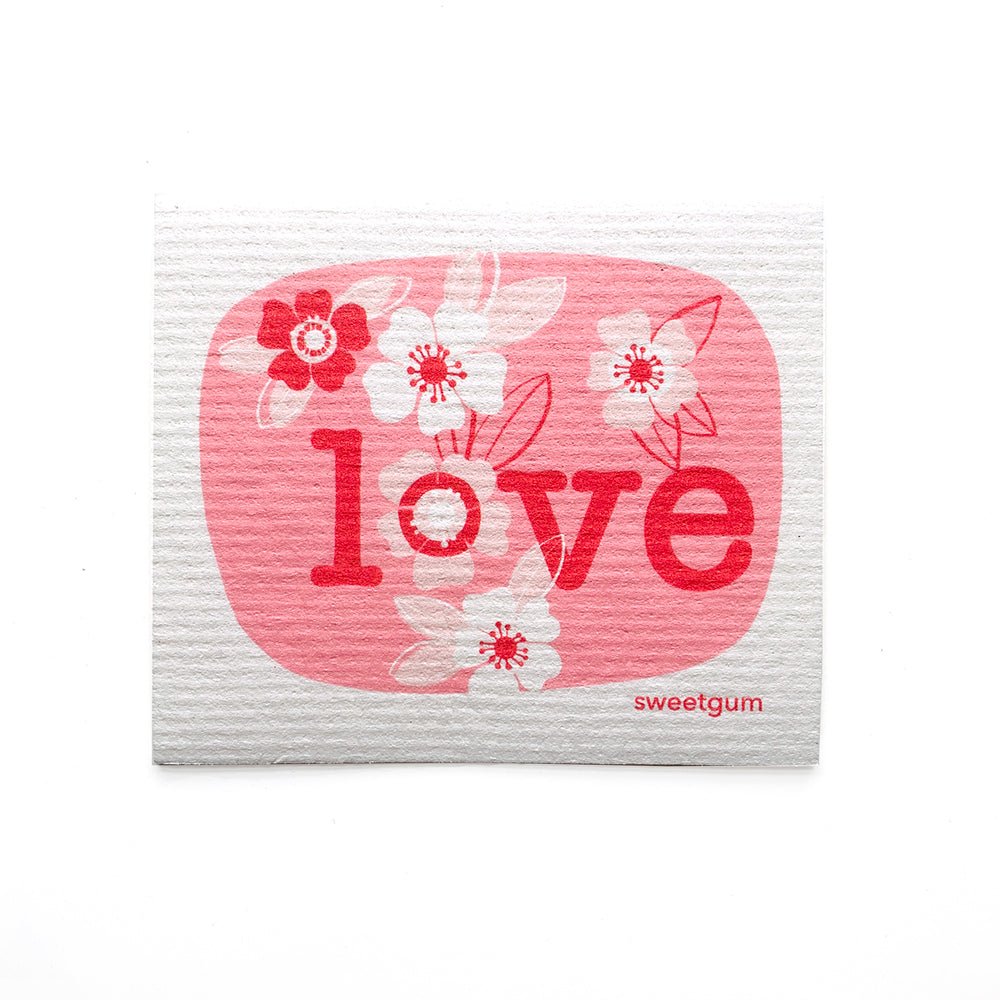 Love Swedish Dishcloth | Red and Pink Swedish Dishcloths La Vie Bien Love Swedish Dishcloth | Red and Pink