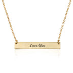 LOVE WINS Bar Necklace