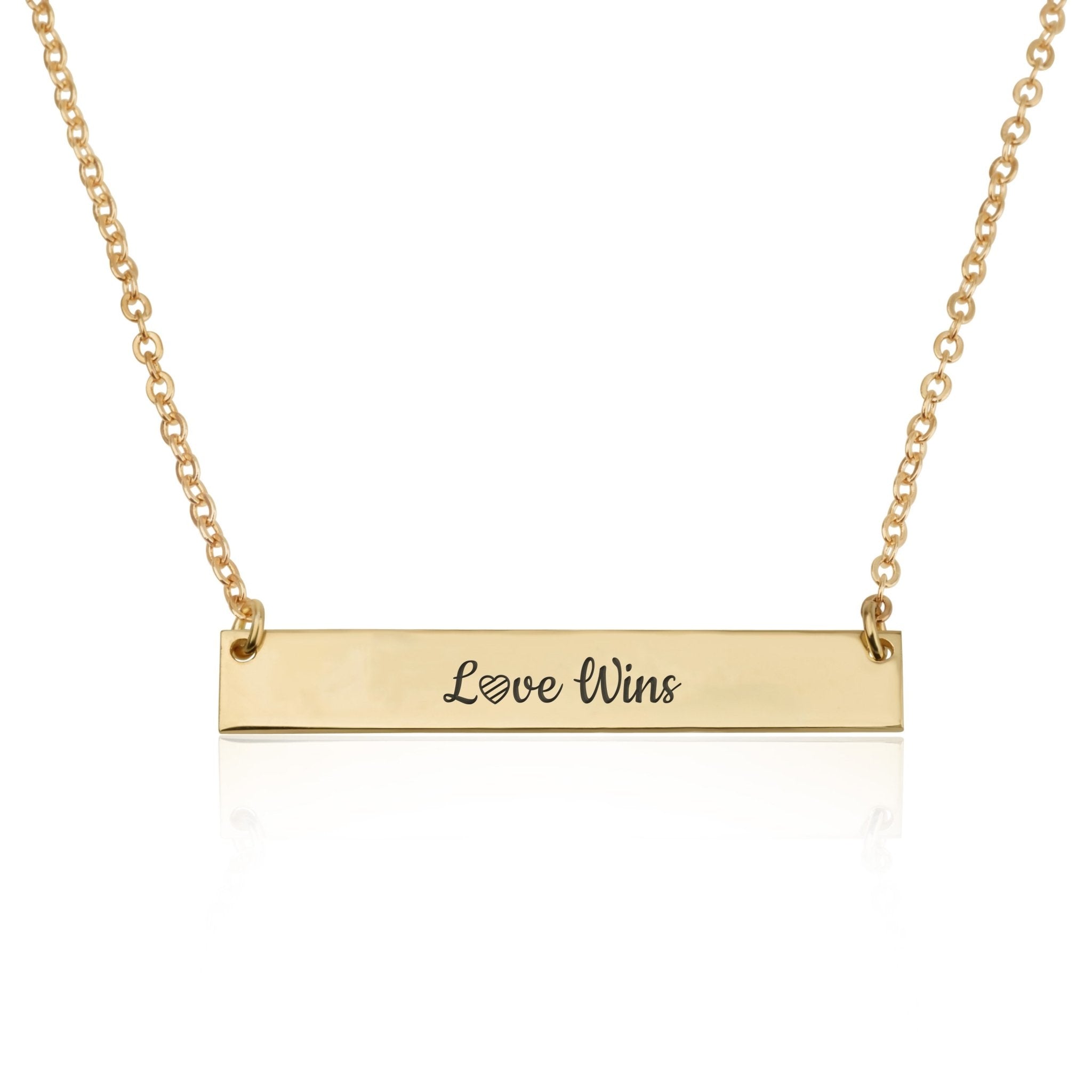 LOVE WINS Bar Necklace