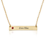 LOVE WINS Bar Necklace With Birthstone La Vie Bien LOVE WINS Bar Necklace With Birthstone