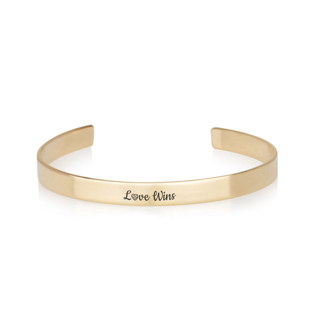 LOVE WINS Engraved Cuff Bracelet La Vie Bien LOVE WINS Engraved Cuff Bracelet