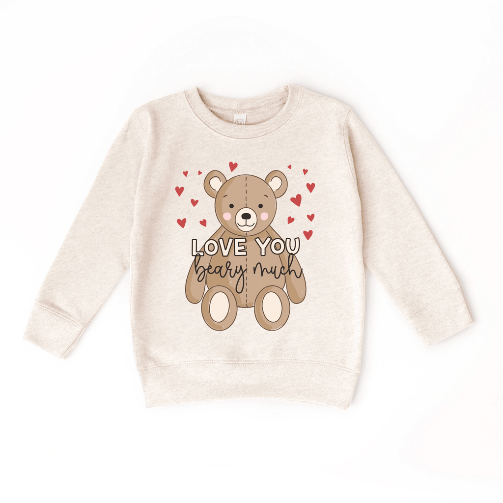 Love you Beary Much toddler or youth Sweater, Valentine's Day collection by Benny and Ray Apparel