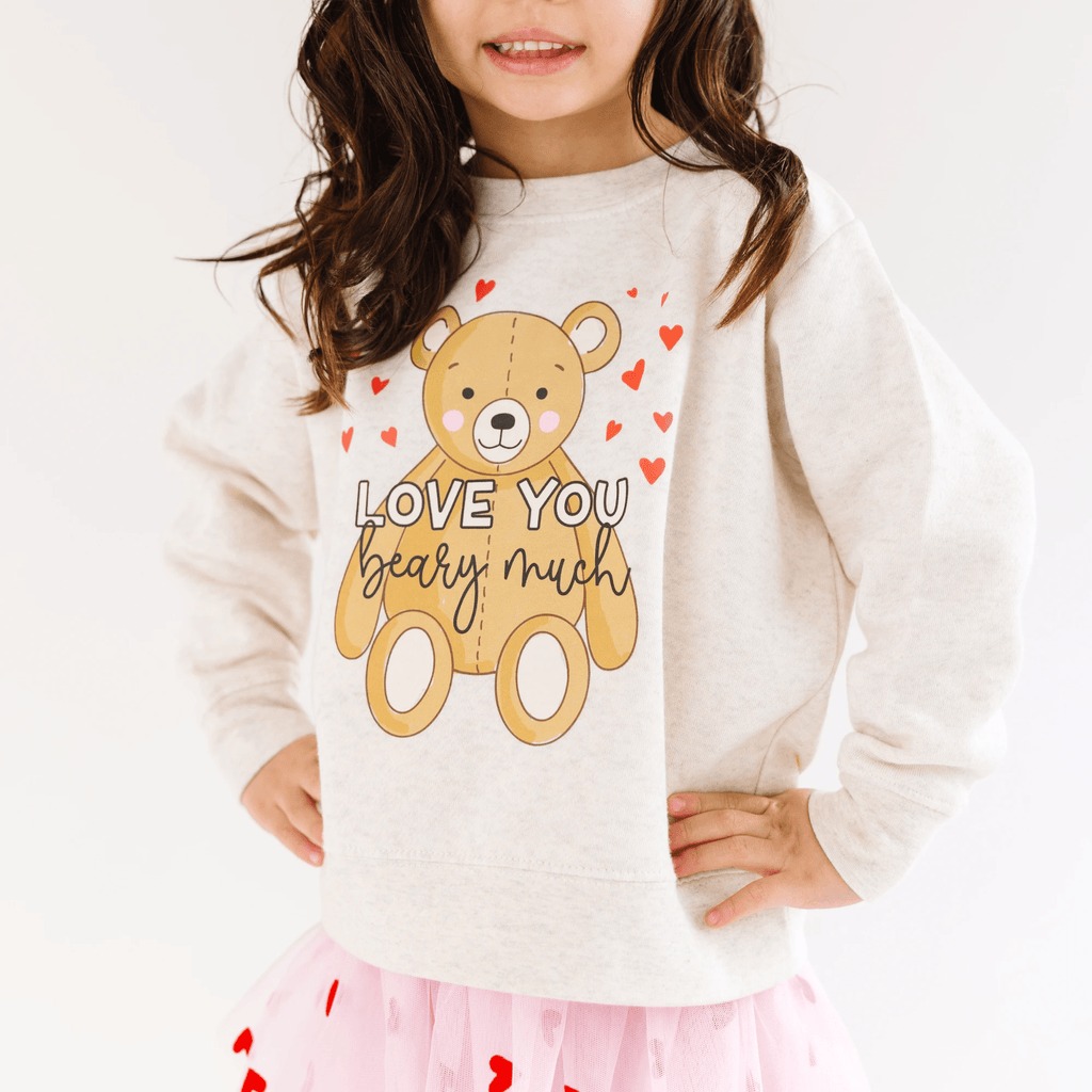 Love you Beary Much toddler or youth Sweater, Valentine's Day collection by Benny and Ray Apparel