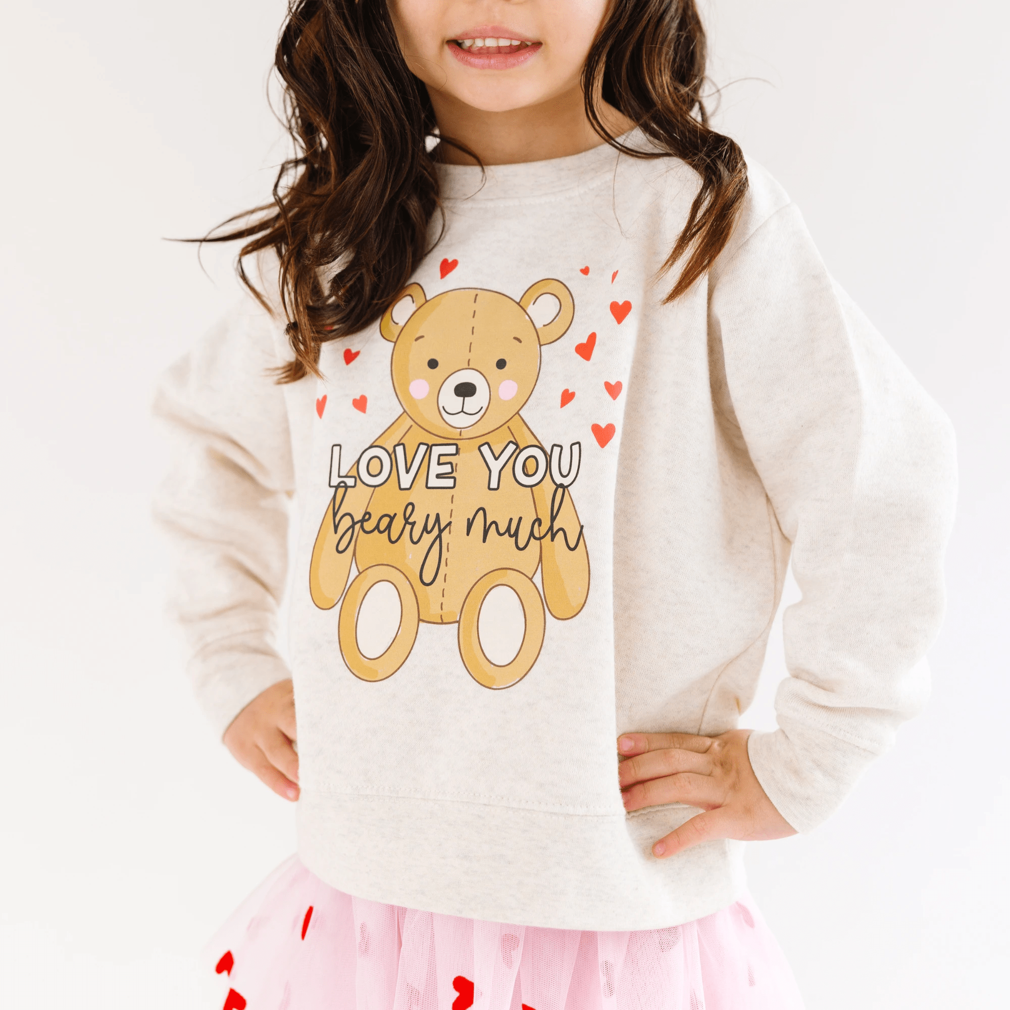 Love you Beary Much toddler or youth Sweater, Valentine's Day collection by Benny and Ray Apparel