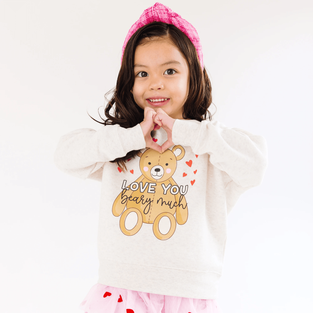 Love you Beary Much toddler or youth Sweater, Valentine's Day collection by Benny and Ray Apparel