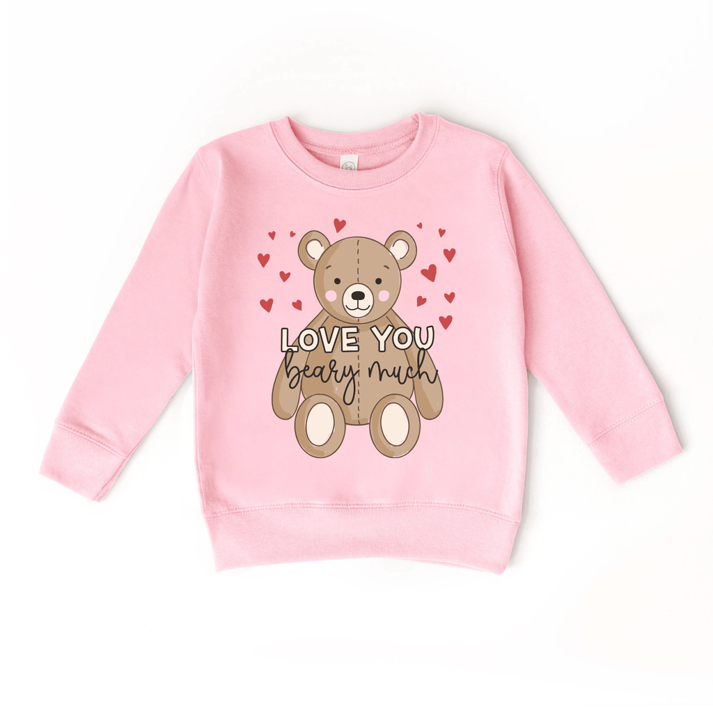Love you Beary Much toddler or youth Sweater, Valentine's Day collection by Benny and Ray Apparel