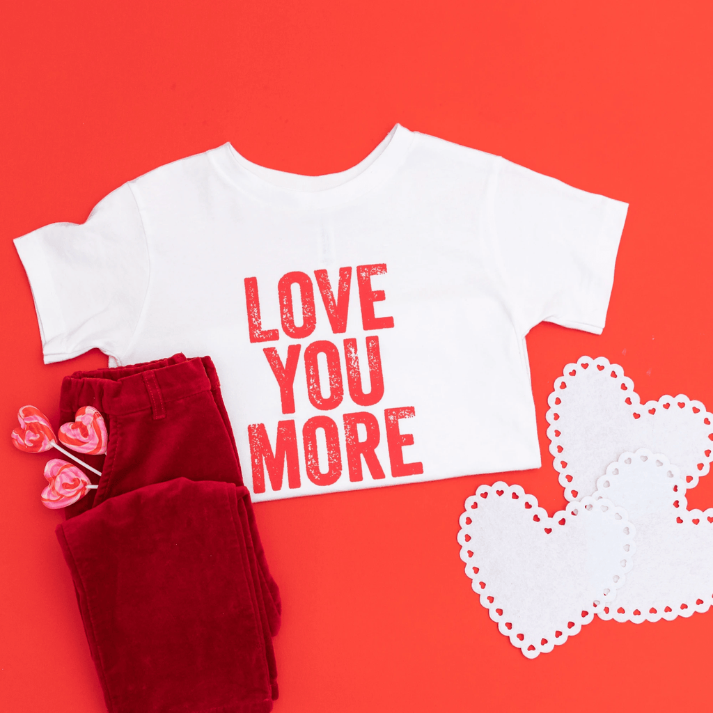 Love You More toddler and youth tee shirt, Valentine's Day collection by Benny and Ray Apparel