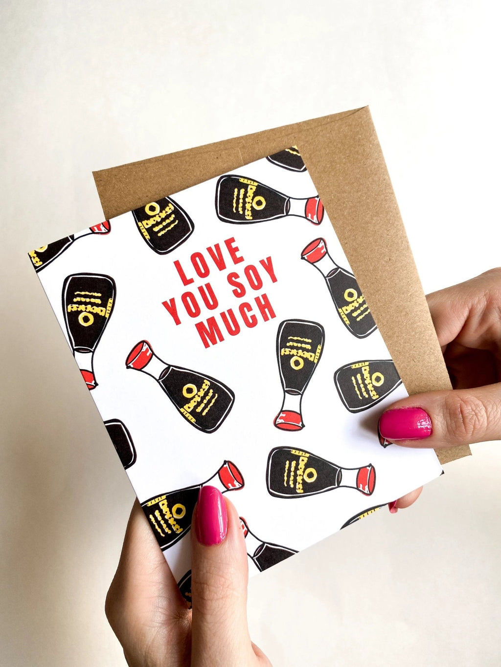 Love You Soy Much Valentines Card, Anniversary Card, Just Because, Soy Sauce by Five Dot Post
