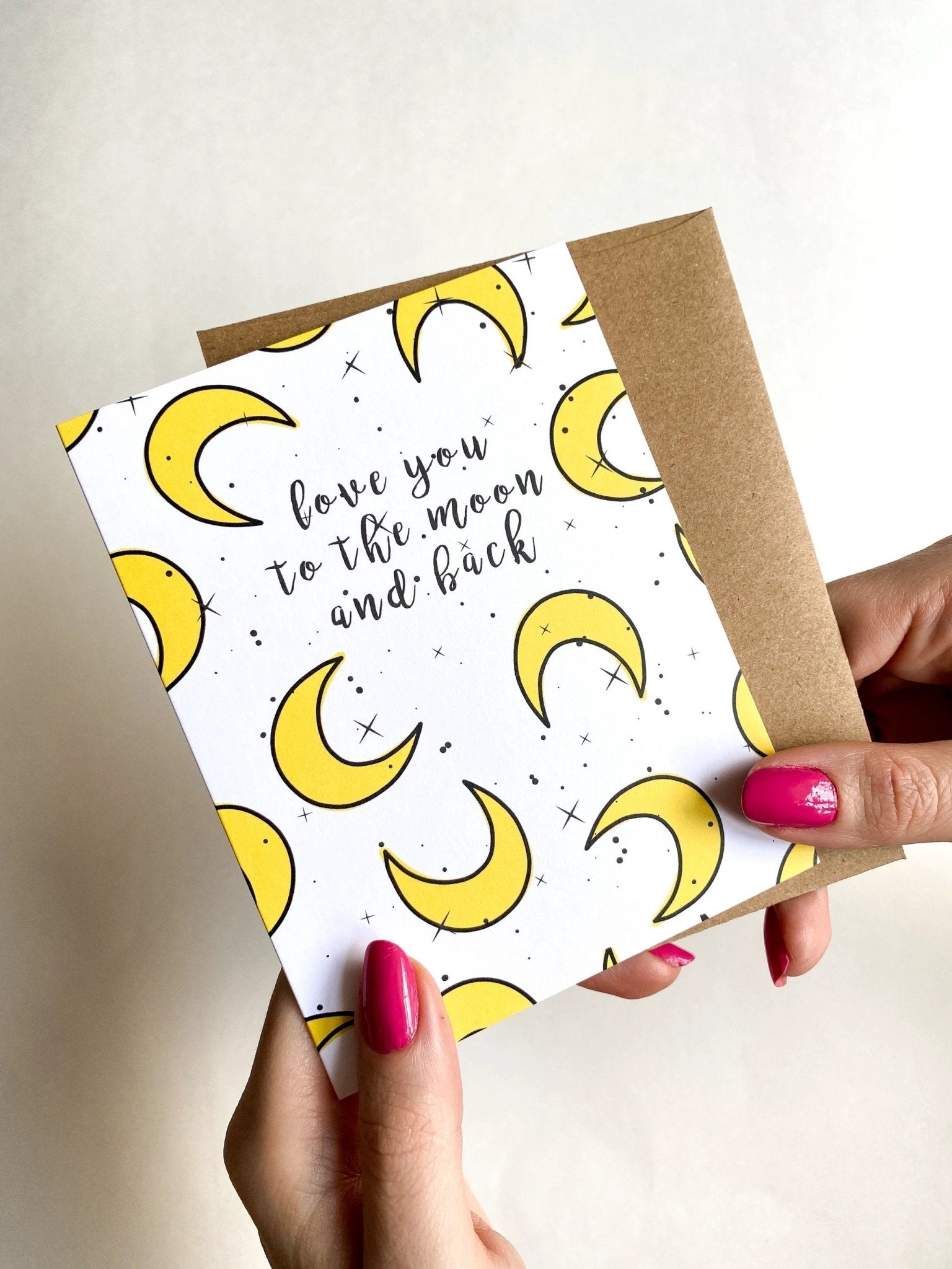 Love You to the Moon and Back Valentine’s Card – Cute Anniversary or Just Because Card by Five Dot Post