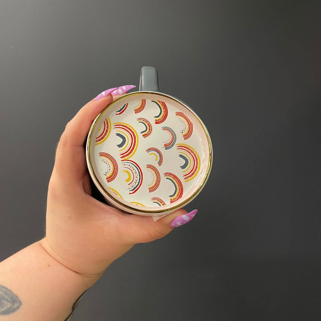 Love Yourself Mug & Coaster Lid with Rainbow Design by The Bullish Store