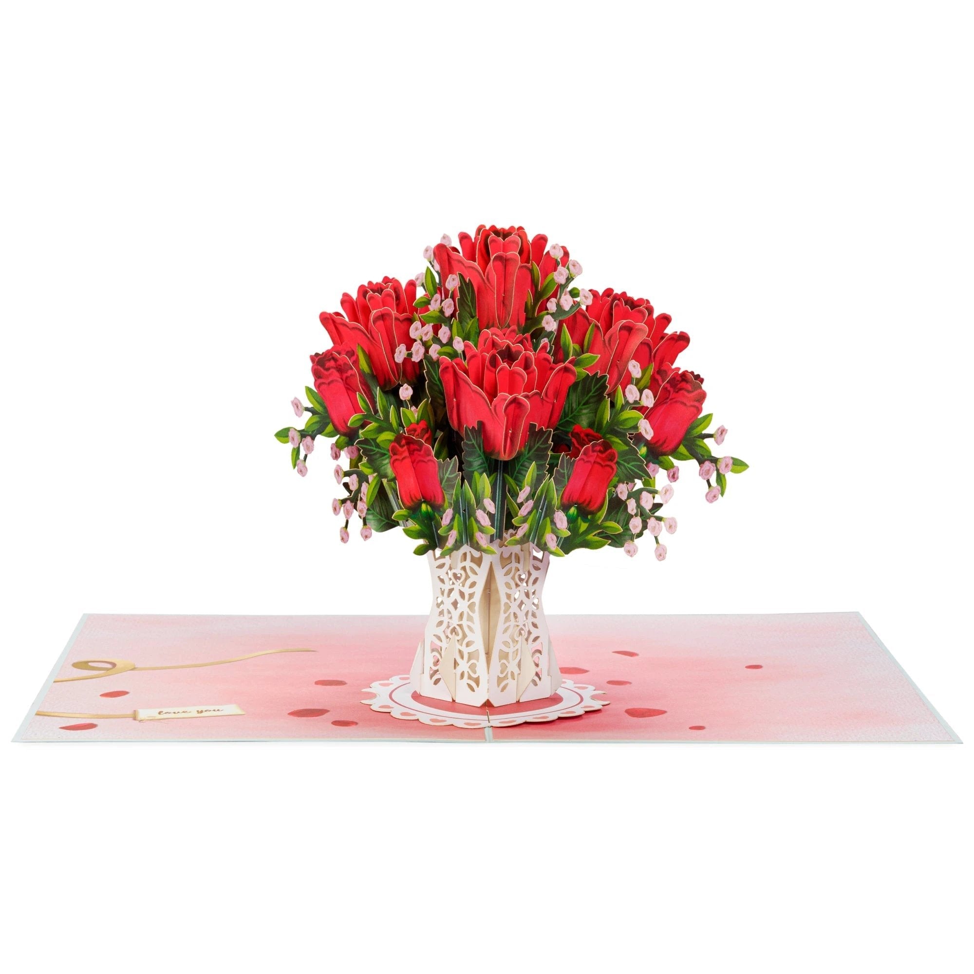 Lovely Roses Bouquet Oversized Pop Up Card with Keepsake by Paper Love