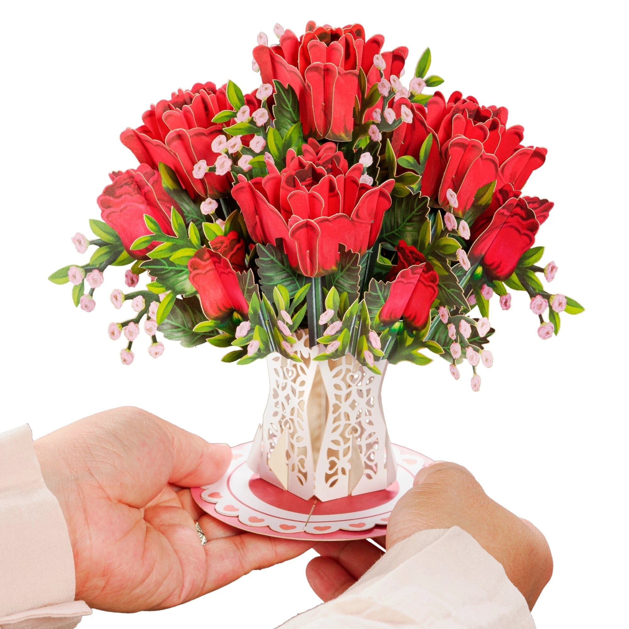 Lovely Roses Bouquet Oversized Pop Up Card with Keepsake by Paper Love
