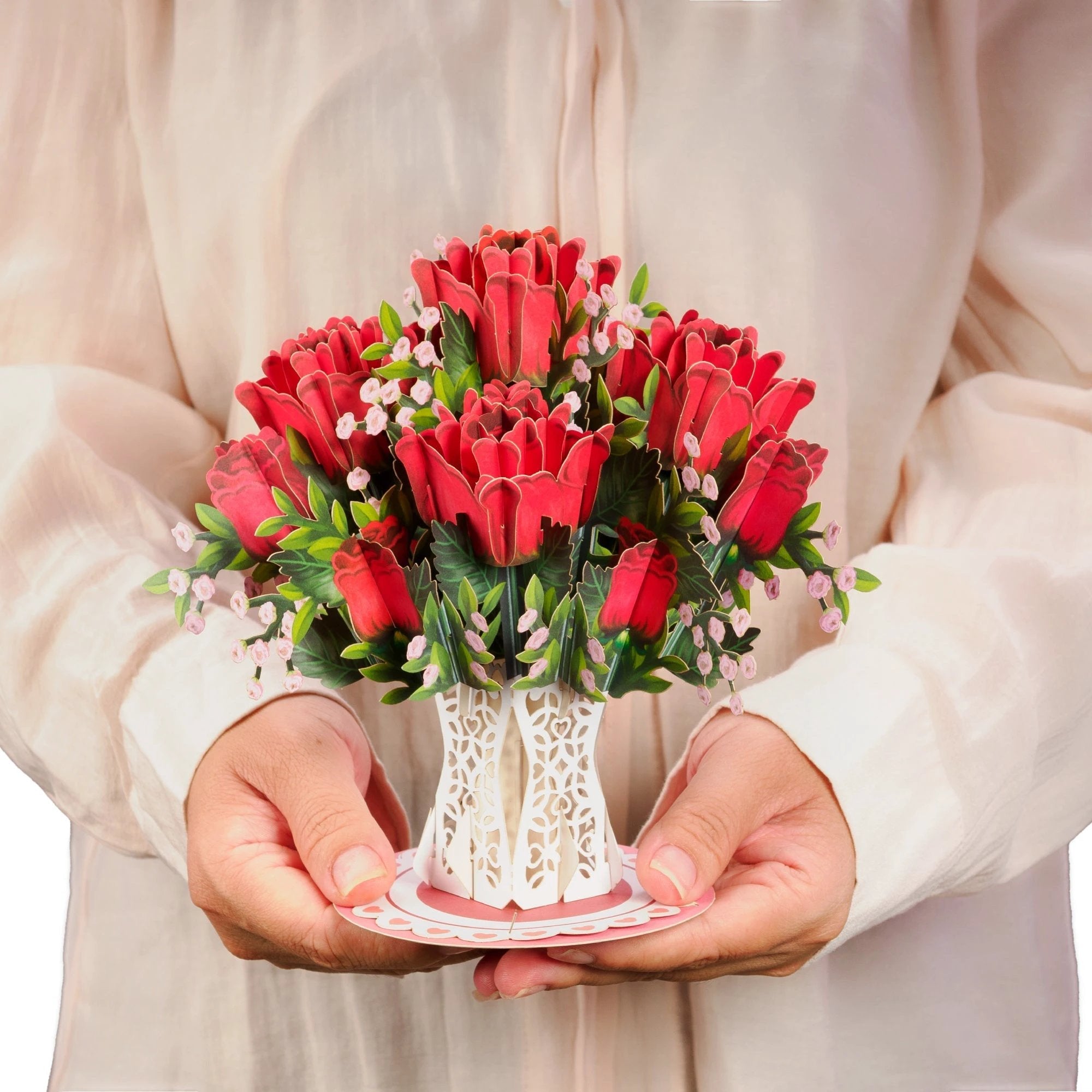 Lovely Roses Bouquet Oversized Pop Up Card with Keepsake by Paper Love