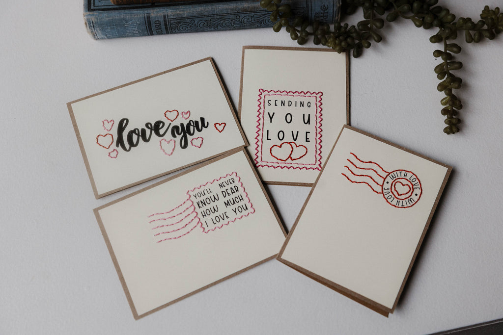Love Postage Stamp Greeting Cards