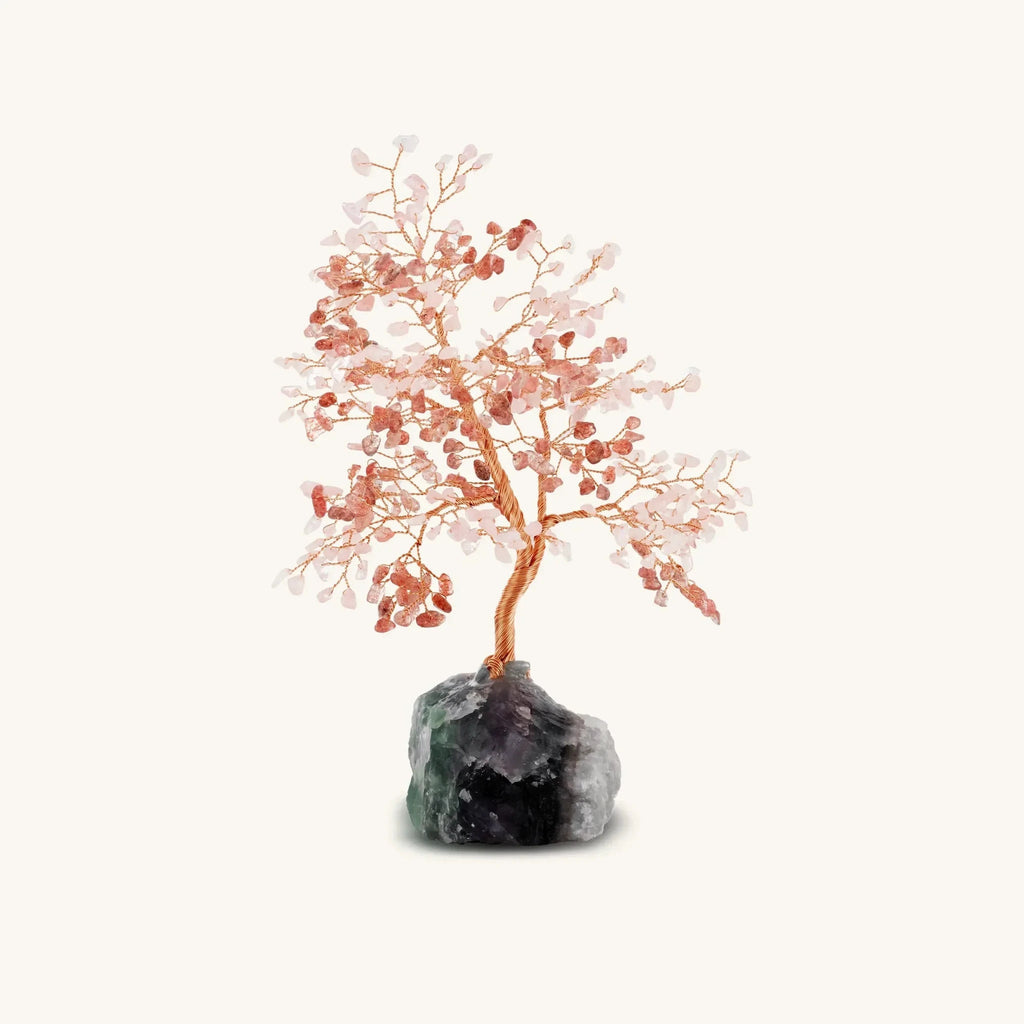 Loving Embrace Rose Quartz & Pink Tourmaline Feng Shui Tree by Karma and Luck