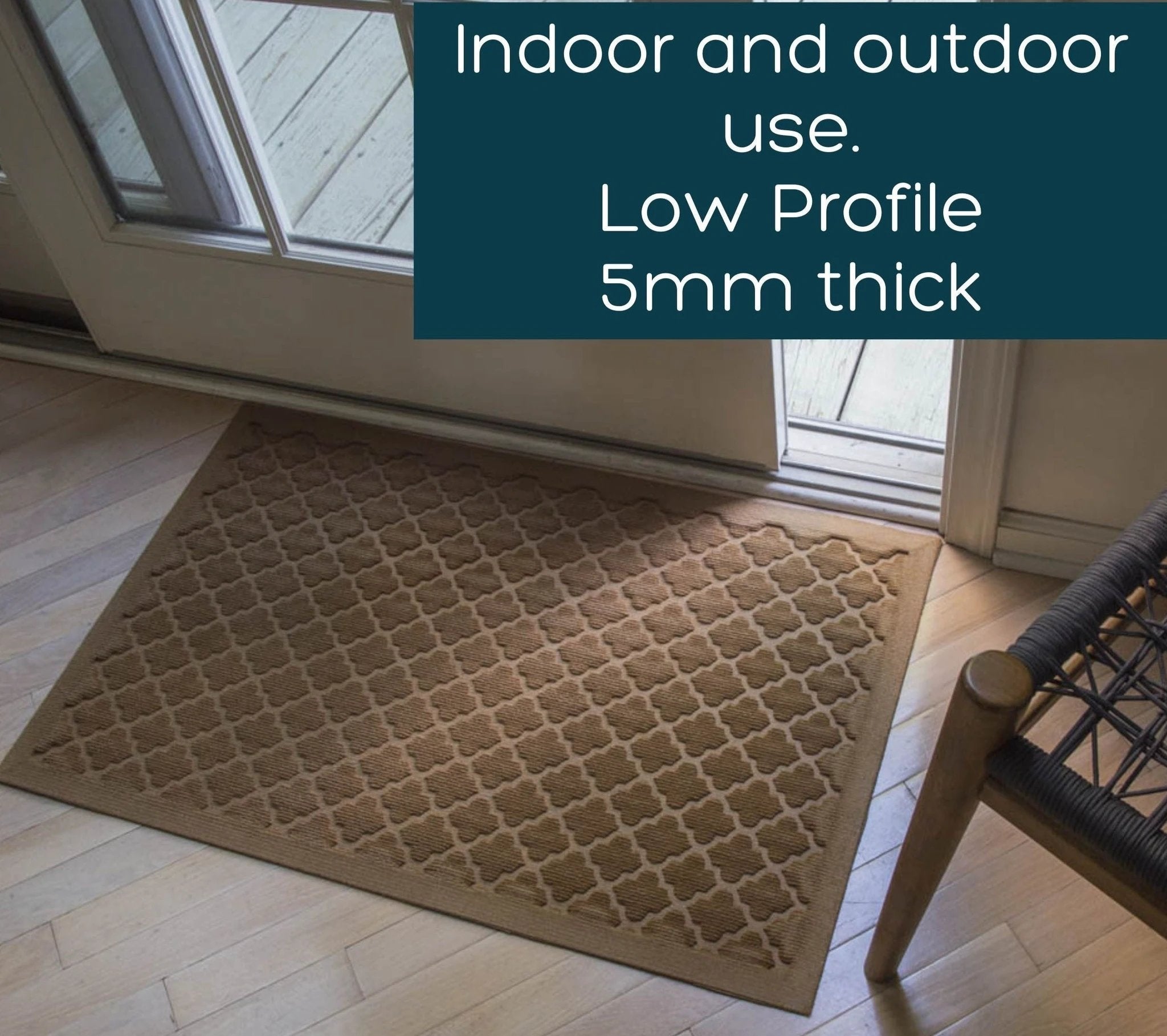 Low Profile Weatherproof Doormat - Tan 22" x 35" by Nickel Designs Custom Doormats