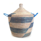 Low Storage Hamper Basket - Blue Stripe Design La Vie Bien Low Storage Hamper Basket - Blue Stripe Design