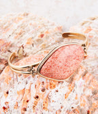 Lucent Orange Sponge Coral Cuff Golden Bracelet Bracelets La Vie Bien Lucent Orange Sponge Coral Cuff Golden Bracelet