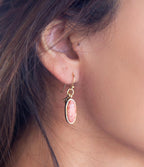Lucent Orange Sponge Coral Golden Drop Earrings by Barse Jewelry