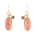Lucent Orange Sponge Coral Golden Drop Earrings by Barse Jewelry