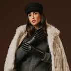 Luciana (black) - Extended women’s Italian lambskin leather gloves with rabbit fur lining winter gloves La Vie Bien Luciana (black) - Extended women’s Italian lambskin leather gloves with rabbit fur lining