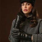 Luciana (black) - Extended women’s Italian lambskin leather gloves with rabbit fur lining winter gloves La Vie Bien Luciana (black) - Extended women’s Italian lambskin leather gloves with rabbit fur lining