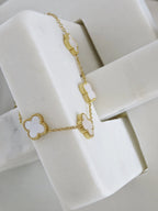 Luck Intention - Pearl Shell Clover Bracelet