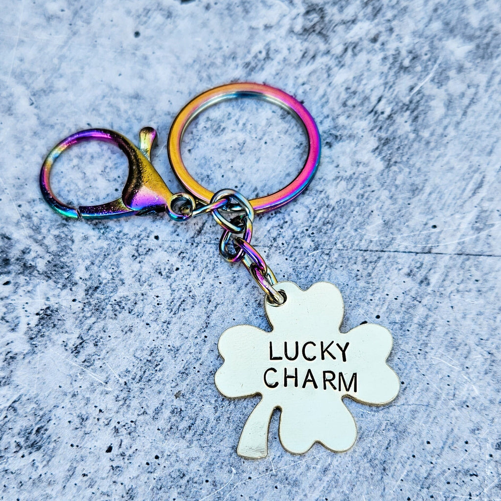 Lucky Charm Four Leaf Clover Keychain Key Chains La Vie Bien Lucky Charm Four Leaf Clover Keychain