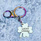 Lucky Charm Four Leaf Clover Keychain Key Chains La Vie Bien Lucky Charm Four Leaf Clover Keychain