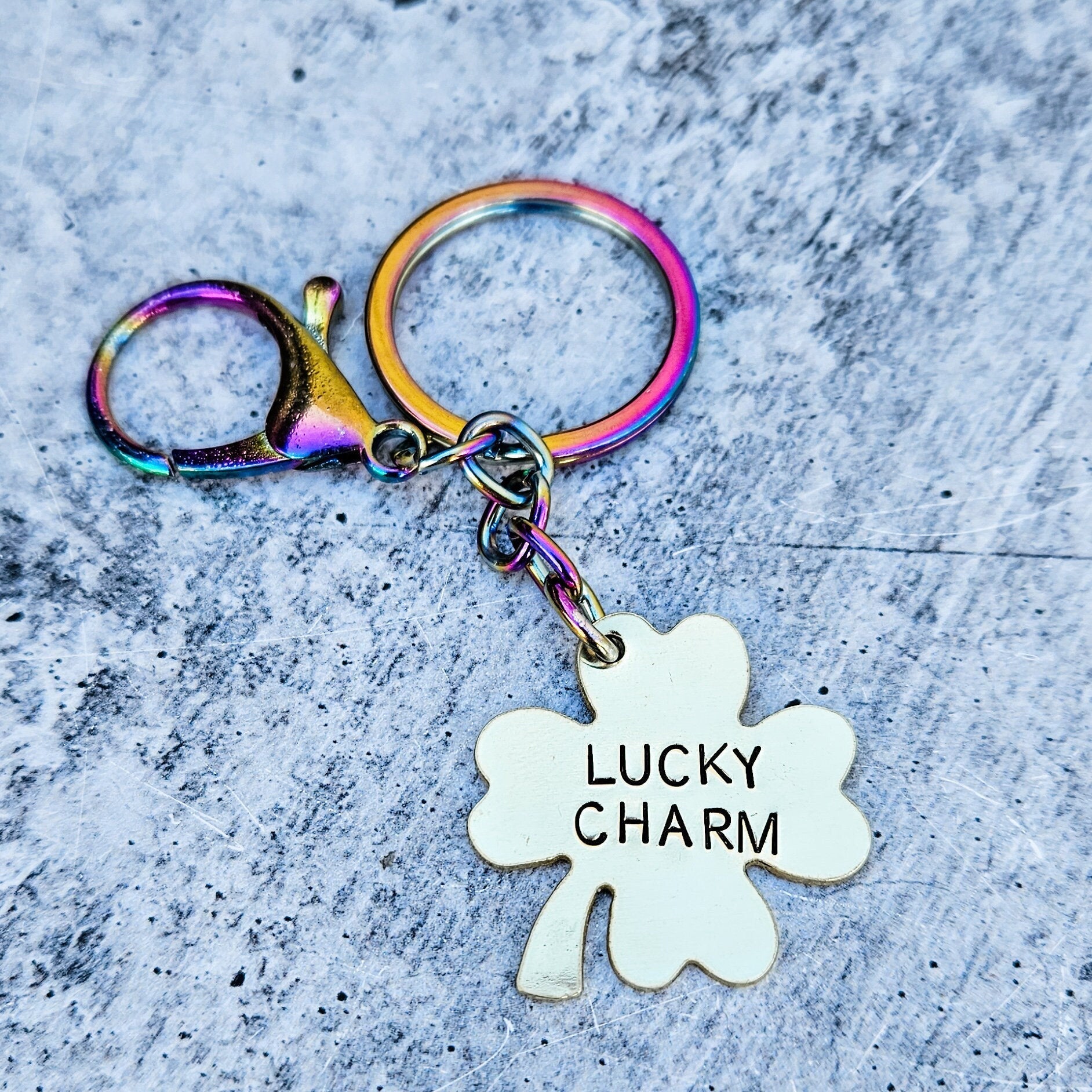 Lucky Charm Four Leaf Clover Keychain Key Chains La Vie Bien Lucky Charm Four Leaf Clover Keychain