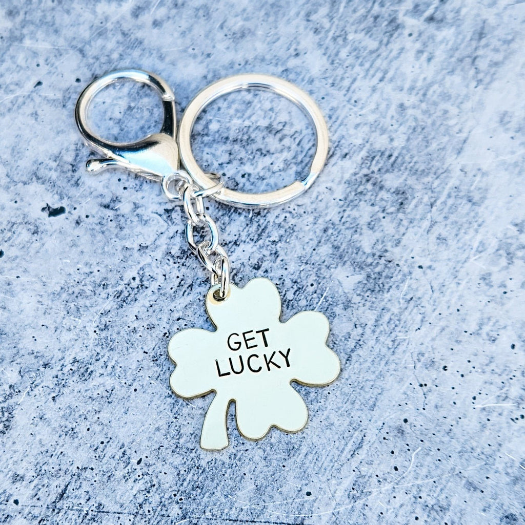 Lucky Charm Four Leaf Clover Keychain Key Chains La Vie Bien Lucky Charm Four Leaf Clover Keychain