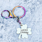 Lucky Charm Four Leaf Clover Keychain Key Chains La Vie Bien Lucky Charm Four Leaf Clover Keychain