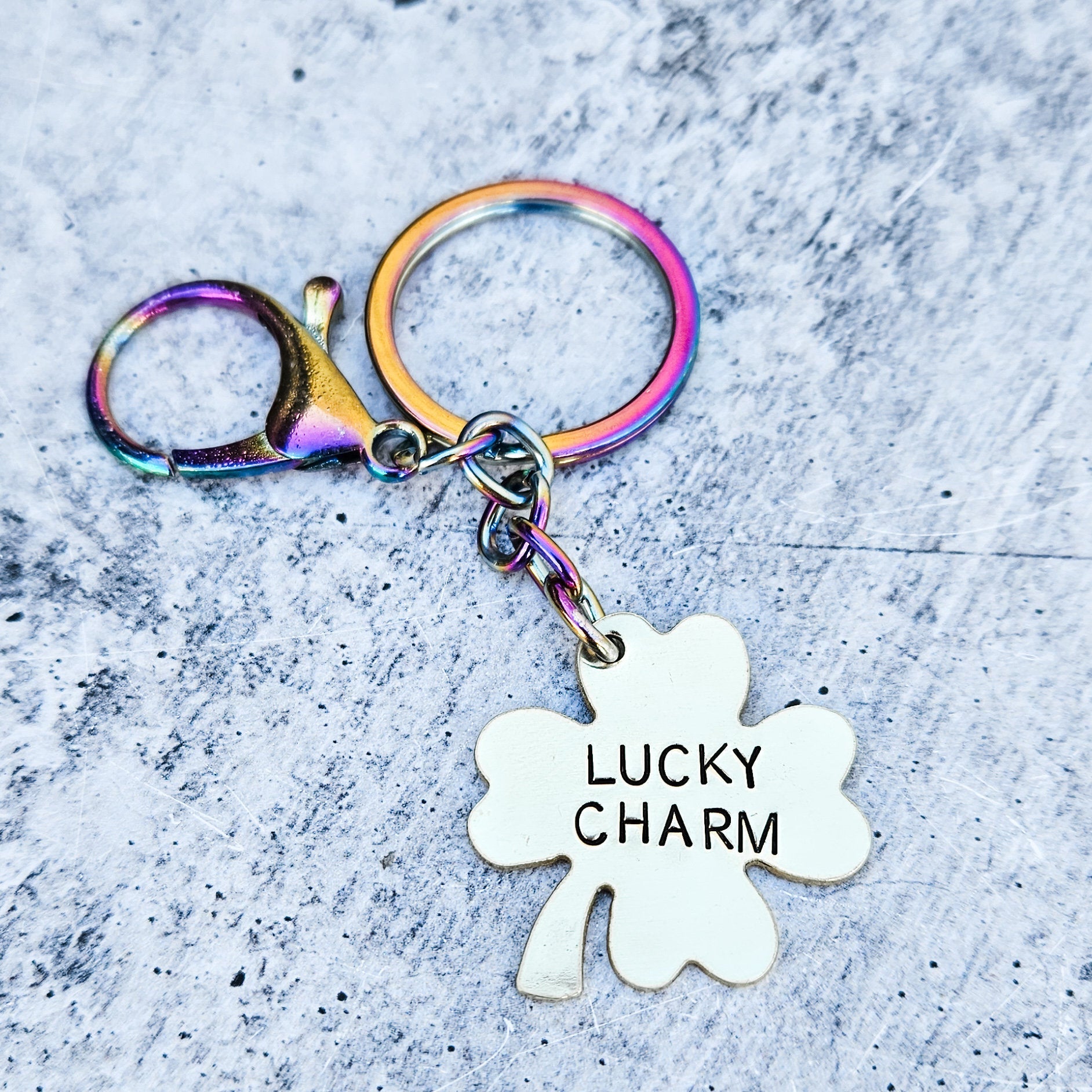 Lucky Charm Four Leaf Clover Keychain Key Chains La Vie Bien Lucky Charm Four Leaf Clover Keychain