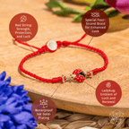 Lucky Ladybug - Four-Strand Red String Bracelet by Conscious Items