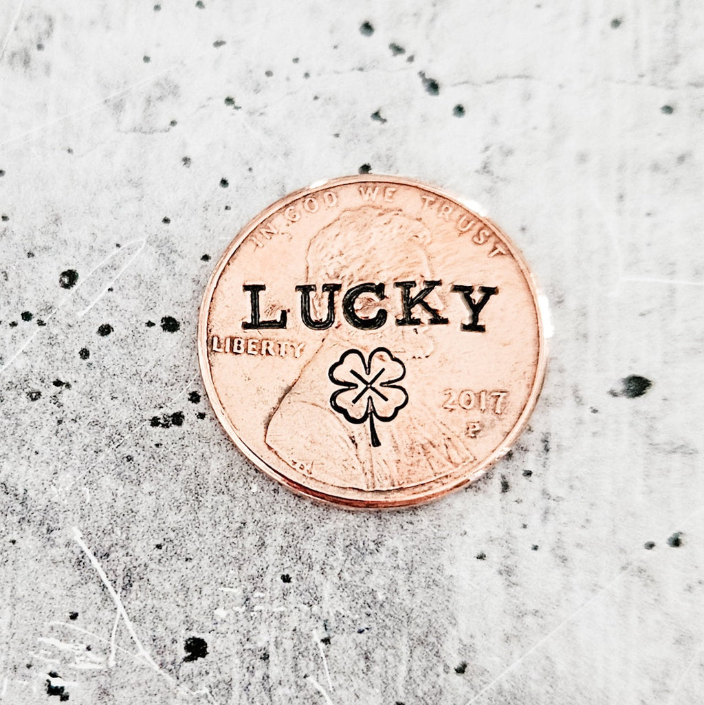 Lucky Penny Four Leaf Clover Keychain Key Chains La Vie Bien Lucky Penny Four Leaf Clover Keychain