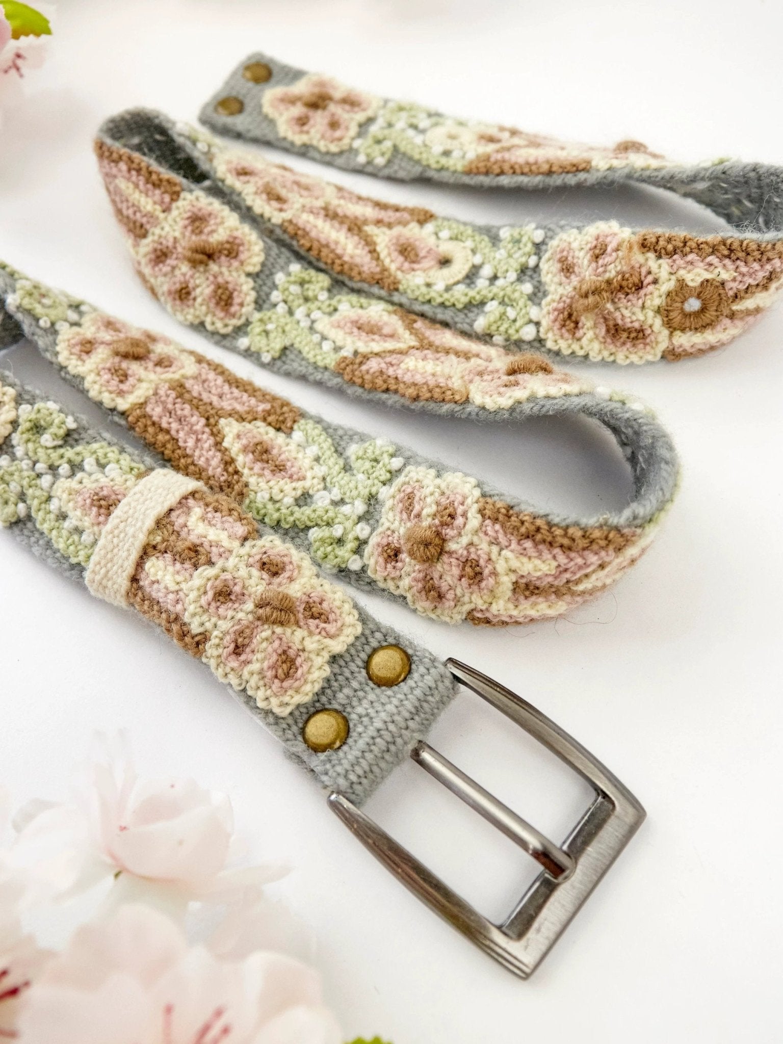 Luisa Emboidered Skinny Belt by Ash & Rose